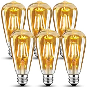 Edison Vintage Gloeilamp E27,LED Vintage Gloeilamp,ST64 Retro Decoratieve Edison Gloeilamp 4W (40W-equivalent)400LM,Warm…