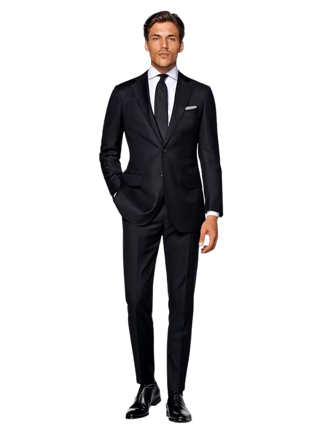 Uomo Vestito Due Pezzi Set Notch Risvolto Monopetto Pulsante Smoking (Jacket + Pants)