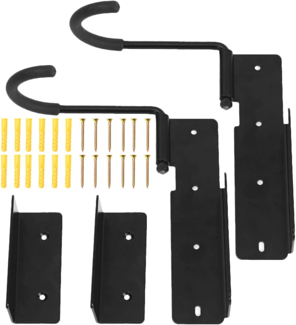 Gadpiparty 2sets Wall Mount Rack Garage Storage Bracket for Road Mountain and Folding Easy Installation Expansion Screws Versatile Bike Hanger for Organized Spaces