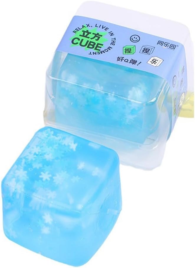 Ice Block Fidget Toy Creative Soft Squeeze Stretch Toy Multi-Purpose Ice Cube Stress Ball Stress Relief for Adults