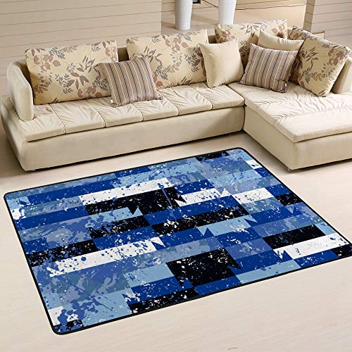 Tapis à rayures géométriques graffiti abstrait et durable de style moderne