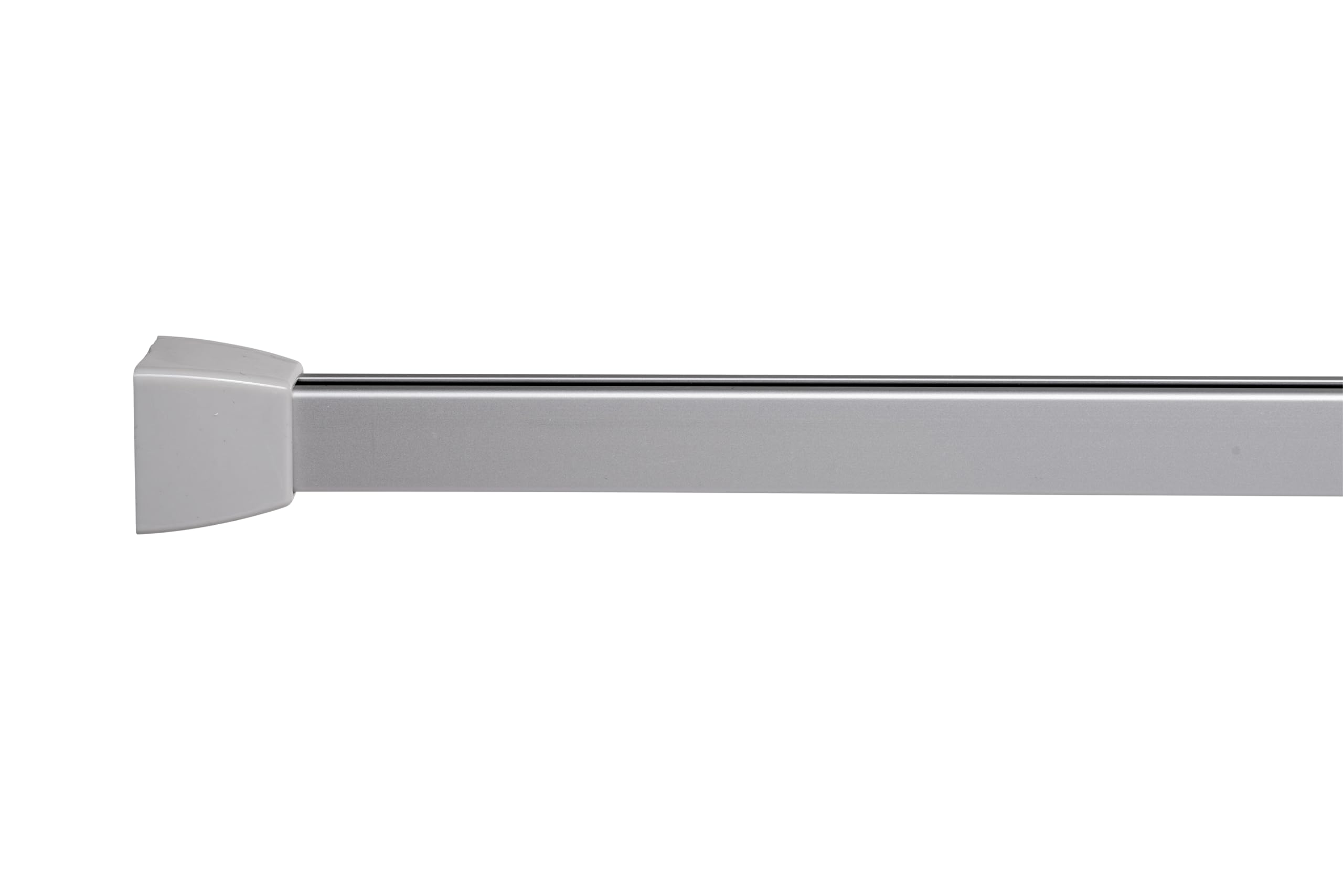 Croydex Professional Profile 800 Straight Shower Rail with Hooks and Gliders, 183 cm, Silver