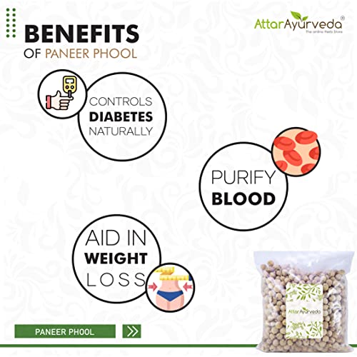Image of Attar Ayurveda Paneer Phool (800 grams) for regulating blood sugar level | Paneer Doda, Paneer Dodi | 100% Pure and Natural