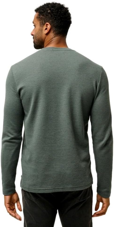 TravisMathew Mens Cloud Waffle Crew Dark Olive X-Large - Image 4