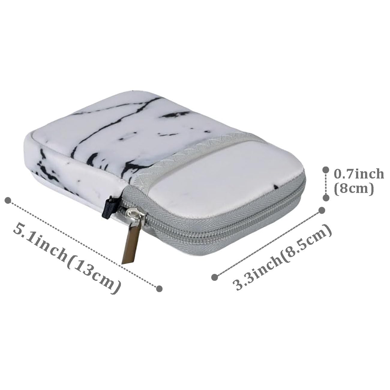 Tragbare externe Reise-Festplatten-Hülle, staubdicht, wasserdicht, kratzfest, für 2,5-Zoll-Festplatten, Schwarz + Weiß, 2 Stück