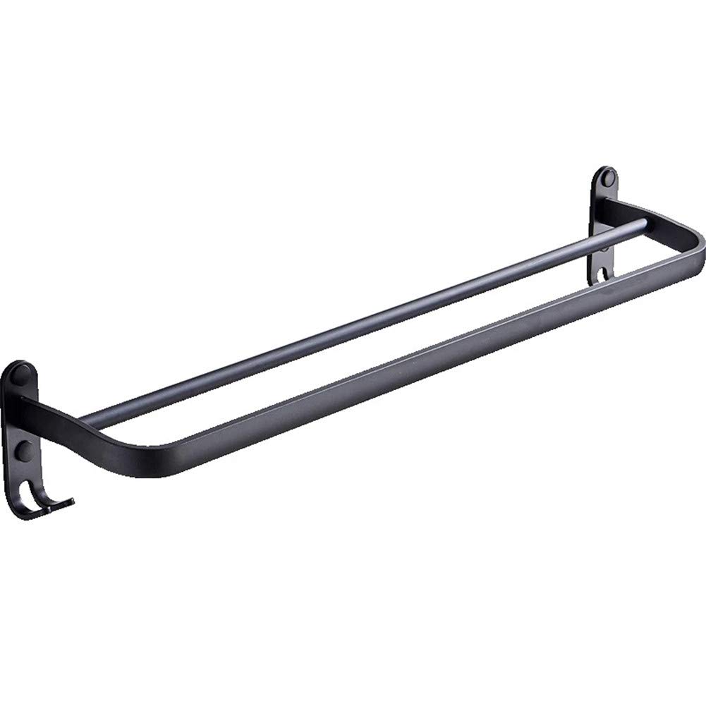 Porte-serviettes auto-adhésif sans perçage double barre en aluminium