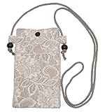 [ハセガワ] レディース レース スマホ ポーチ ポシェット ショルダーバッグ 日本製 グレー