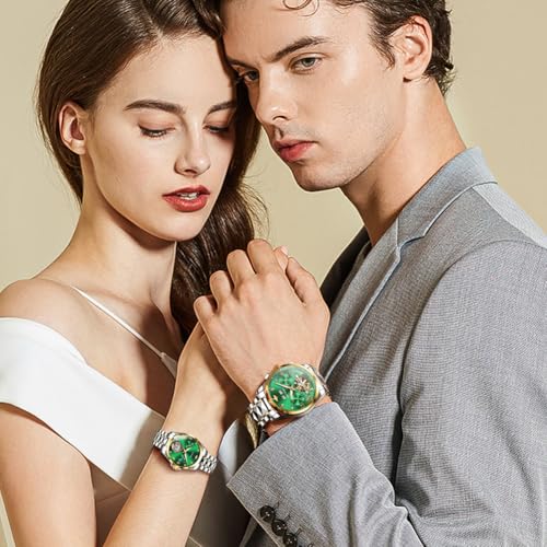 Image of OLEVS Couple Pair Watches Set Automatic Mechanical Self Winding
