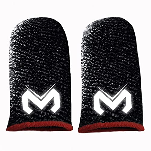 Guanti da gioco per cellulare confezione da 2 anti-sudore traspiranti senza cuciture antiscivolo per videogiochi di nero e rosso 2