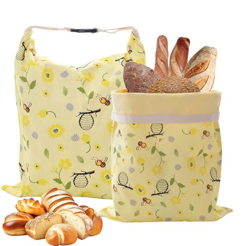 Reusable Beeswax Bread Bags for Homemade Sourdough (2-Pack)