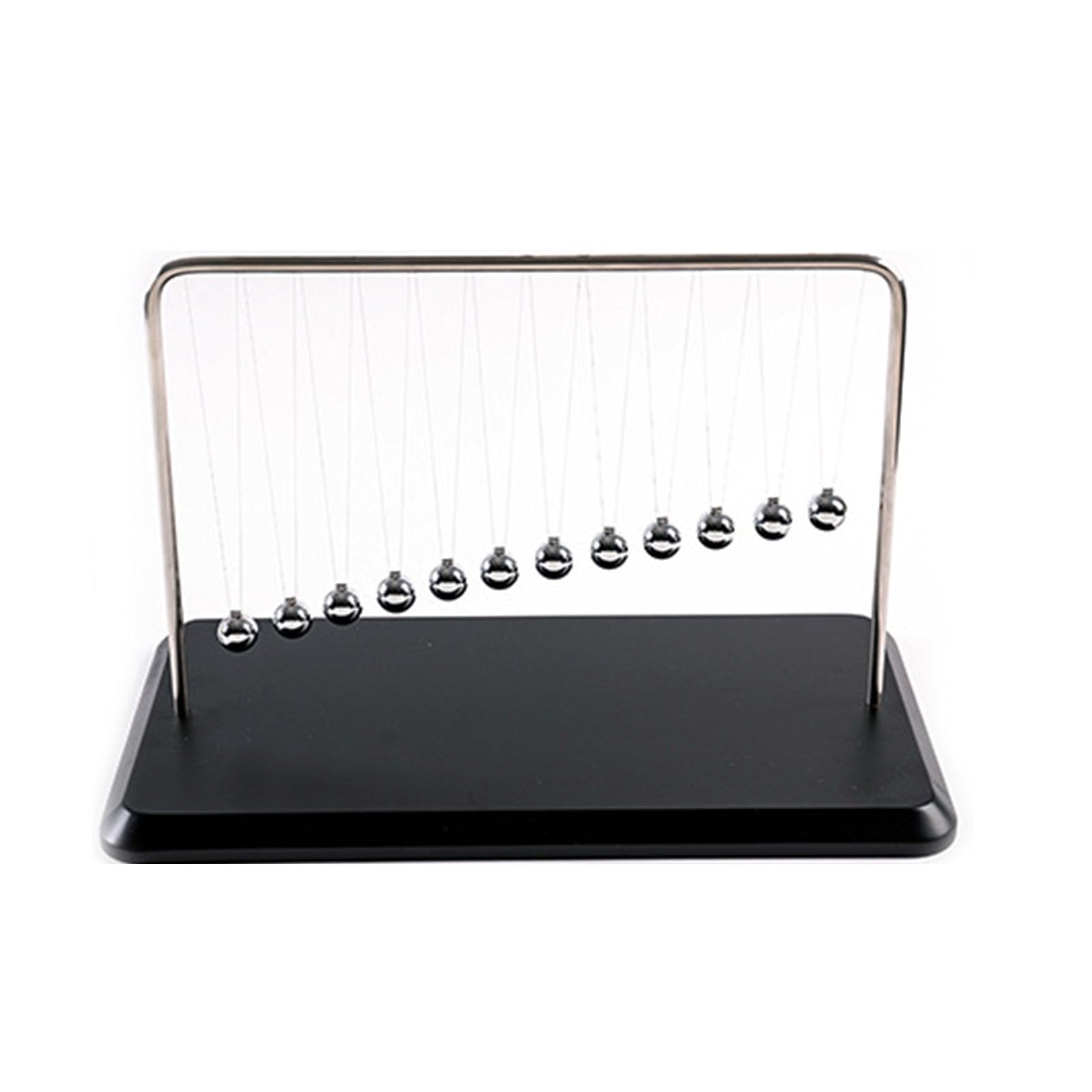 Generic Newtons Cradle Balance Balls Office Decorations for Work Science Physics Gadget Wooden Base Pendelum Balls Desk Decor Swinging Kinetic Motion Toy Cool Desk & Office Accessories (12 Beads)