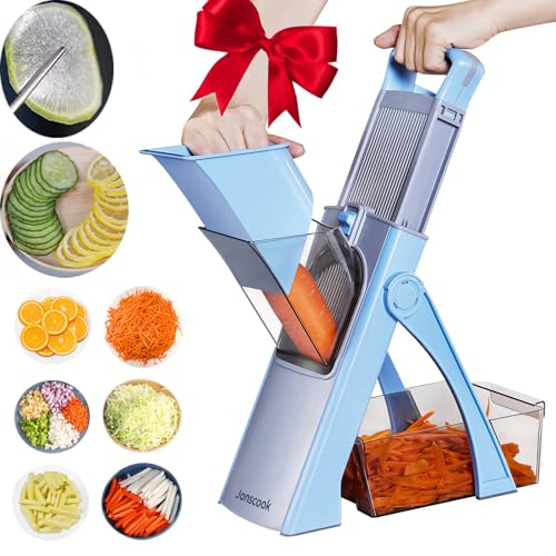 Vegetable Chopper with Adjustable Thickness - Safe Mandoline Food Slicer for Kitchen,...