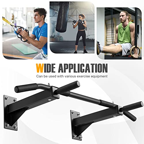 Gymax Pull Up Bar, 440Lbs Wall Mounted Pull Up Bar With 3 Grip Positions, Strength Training Chin Up Bar Station, Multi-Gripl Upper Body Fitness Workout Bar #TOP3