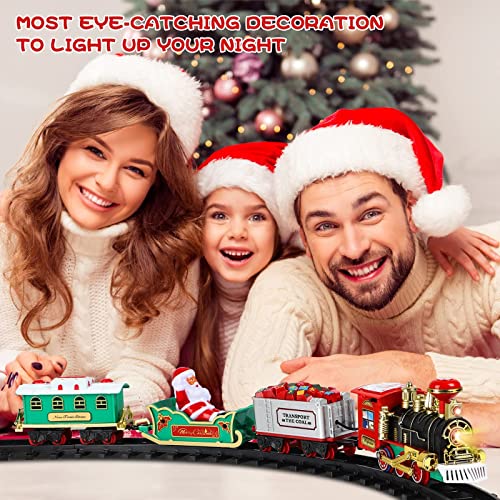 Aokesi Electric Train Set For Kids, Battery-Powered Train Toys With Light, Railway Kits W/Steam Locomotive Engine, Cargo Cars & Tracks, Classic Toy Train Set Gifts For 3 4 5 6 Years Old Boys Girls #TOP6