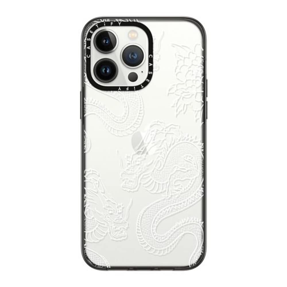CASETiFYCompact Case for iPhone 14 Pro Max [Lightweight / 4 ft. 2X Military Grade Drop Protection/Slim] - Dragons - Clear BlackClimatePartner certified