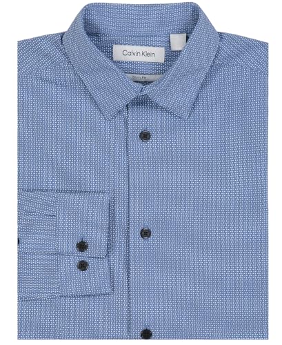 Calvin Klein Boys' Long Sleeve Patterned Dress Shirt, Button-Down Style with Cuffs & Shirttail Hem2