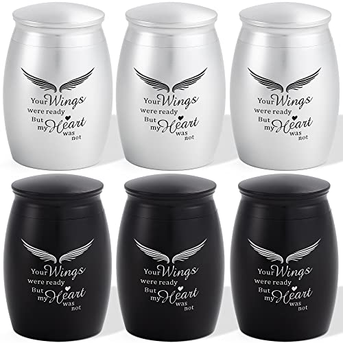 Image of Small Urns for Human Ashes Adult Male Female Men Women Set of 6 | 2.7Inch Mini Memorial Urn with Velvet Bag 6 Pcs,Small Memorial Urn with Velvet Bag - A Perfect Tribute & Gift for Families