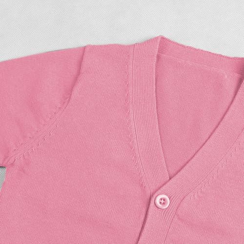 School Cardigan for Kids Boys Solid Color Loose Cardigan Sweaters Girls V-Neck Button Closed Knit Coat Tops2