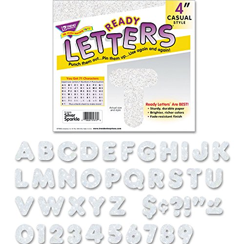 Lettres Sparkles Argent Sparkle Trend T1613 avec finition pailletée 71/Lot