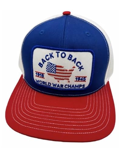 Patriotic Trucker Hat, Blue/White/Red, 1918-1945