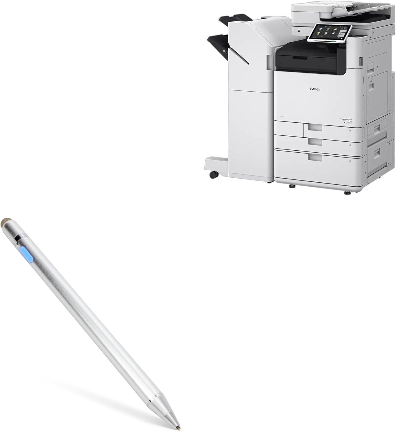 BoxWave Stylus Pen Compatible with Canon imageRUNNER Advance DX 6855i - AccuPoint Active Stylus, Electronic Stylus with Ultra Fine Tip - Metallic Silver