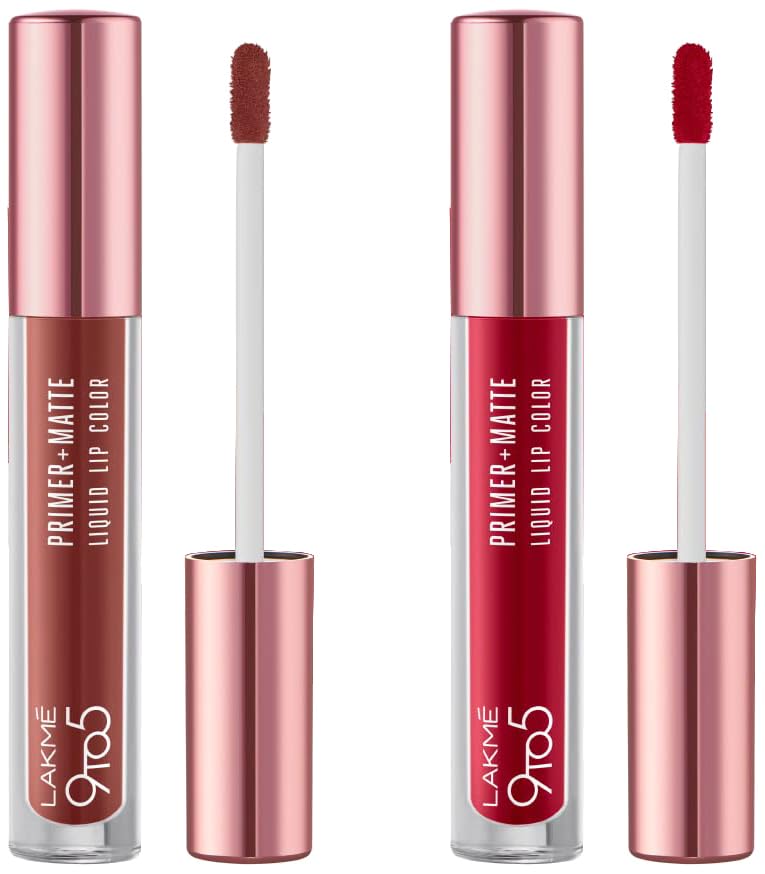 Buy Lakmé 9to5 Primer + Matte Liquid Lip Color MB2 Intense Latte
