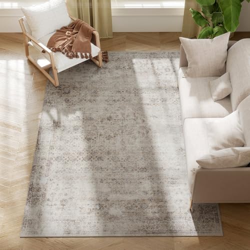 HOMCOM Area Rug 5x7, Machine Washable Rug, Non-Slip Traditional Floor