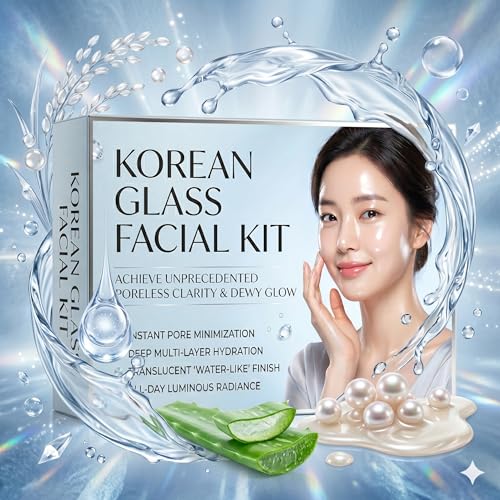 Image of Korean Glass Facial Kit, Poreless Clarity & Dewy Glow, Deep Multi-Layer Hydration, Instant Pore Minimization, 250 ml