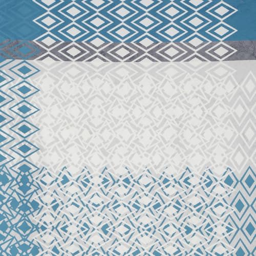 Image of Signature Digital Print Geometric Designs Super King Size Bedsheet - 108 x 108 inches | 100% Cotton-Feel Soft Fabric | Fade-Resistant Colors | 2 Matching Pillow Covers (Weave Stripes)