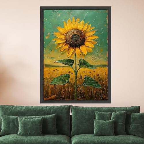 Toile imprimée texturée tournesol pour raviver un mur sombre de cuisine - 4