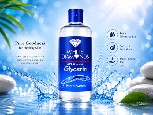 Image of White Diamonds Ayurvedic Glycerin 500g | Glycerin for Soft, Smooth & Moisturized Skin | Deep Hydration | Multi-Purpose Skin Care & Dry Skin Moisturizer