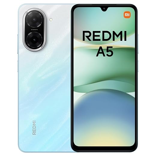 Xiaomi Redmi A5 Smartphone – 4GB+128GB, 6.52" HD+ Display, 5000mAh Battery, Android 13 Go Edition, Dual SIM – Blue