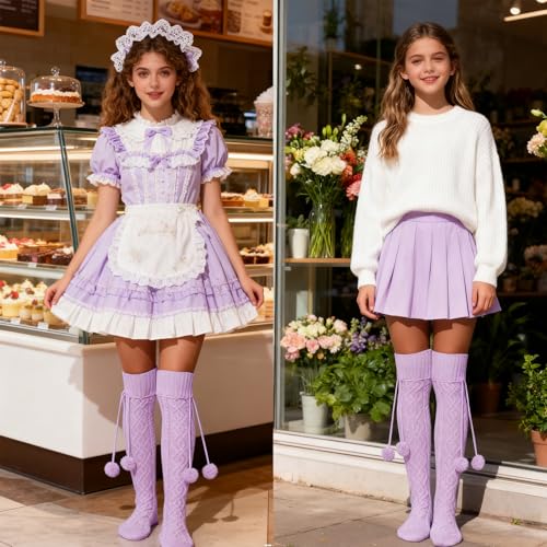 Image of YELAIVP Women's Thigh High Socks - Extra Long Cable Knit Over the Knee Socks and Leg Warmers