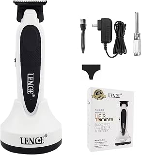 Lence pro Aparador de Cabelo e Barba Pro Full Metal, Sem Fio, Motor de Alta Rotação, Lâmina em T, Bateria de Longa Duração Máquina De Acabamento