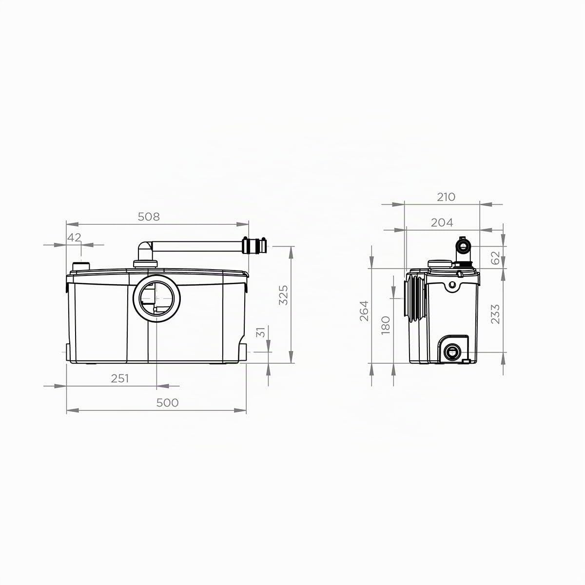 SFA - Sanibroyeur Sanibest Pro - Broyeur WC 4 Entrées avec Broyage Ultra-Performant - Idéal Utilisation Intensive - Maintenance Facilitée - 50,8 x 21 x 32,5 cm - 1100W - Made in France