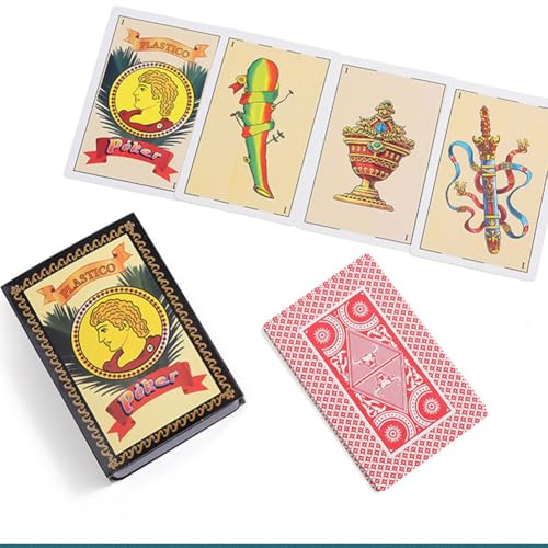 Kartenspiel, spanische Spielkarten, Waterproof Plastic Playing Cards, wasserdichte Spielkarten Pokerkarten für das Geschenkpartyspiel, Design Mit klassischer Karte, Spanisches Deck mit 50 Karten – Bild 8