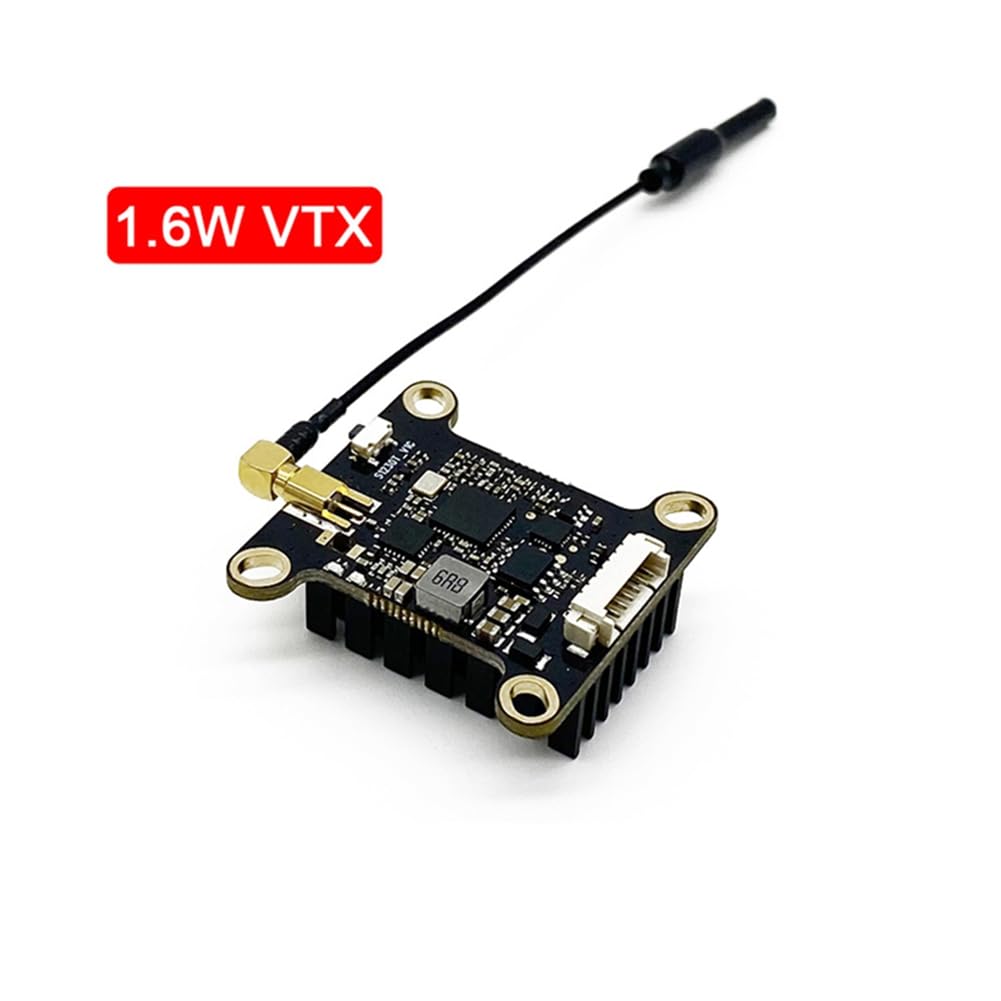 Transmisor FPV VTX Ajustable de 1,6 W, 48 Canales, 4,9 GHz A 5,8 GHz, 1600 MW, 7-32 V, para Drones RC FPV de Alcance y Cuadricópteros con Chasis Reforzado