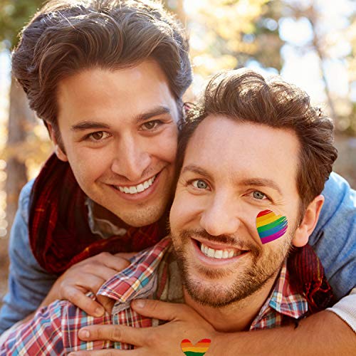 Resinta 45 Pieces Gay Pride Rainbow Temporary Tattoos Rainbow Flag Stickers Removable Waterproof Body Rainbow Temporary Tattoos, 9 Style (Mixed Style 2) #TOP4