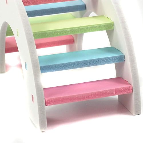 Miniatura 9 de zswell Juguetes de hámster, puente de madera, kit de escalada arco iris y rueda de ejercicio, correr, silencioso, giratorio, hámster, platillo