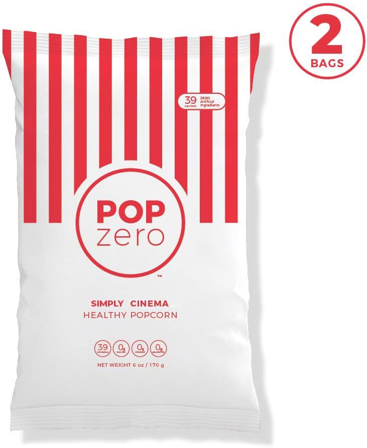 Pop Zero Simply Cinema Popcorn (Two 6oz Bags)