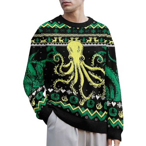Image of 99TIMORO Funny Ugly Christmas Sweater for Men and Women, Holiday Pullover 2025, Novelty Crewneck Sweatshirt, Festive Gift