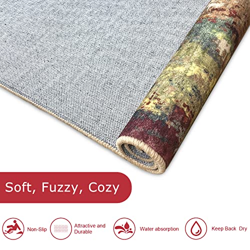 Kozyfly Modern Abstract Runner Rug For Hallways 6 Feet Entryway Rugs Indoor Non-Slip Washable Carpet Long Hallway Rug Runner Soft Low Pile Floor Mat Bath Rugs Runner For Kitchen Laundry Room Entrance #TOP3