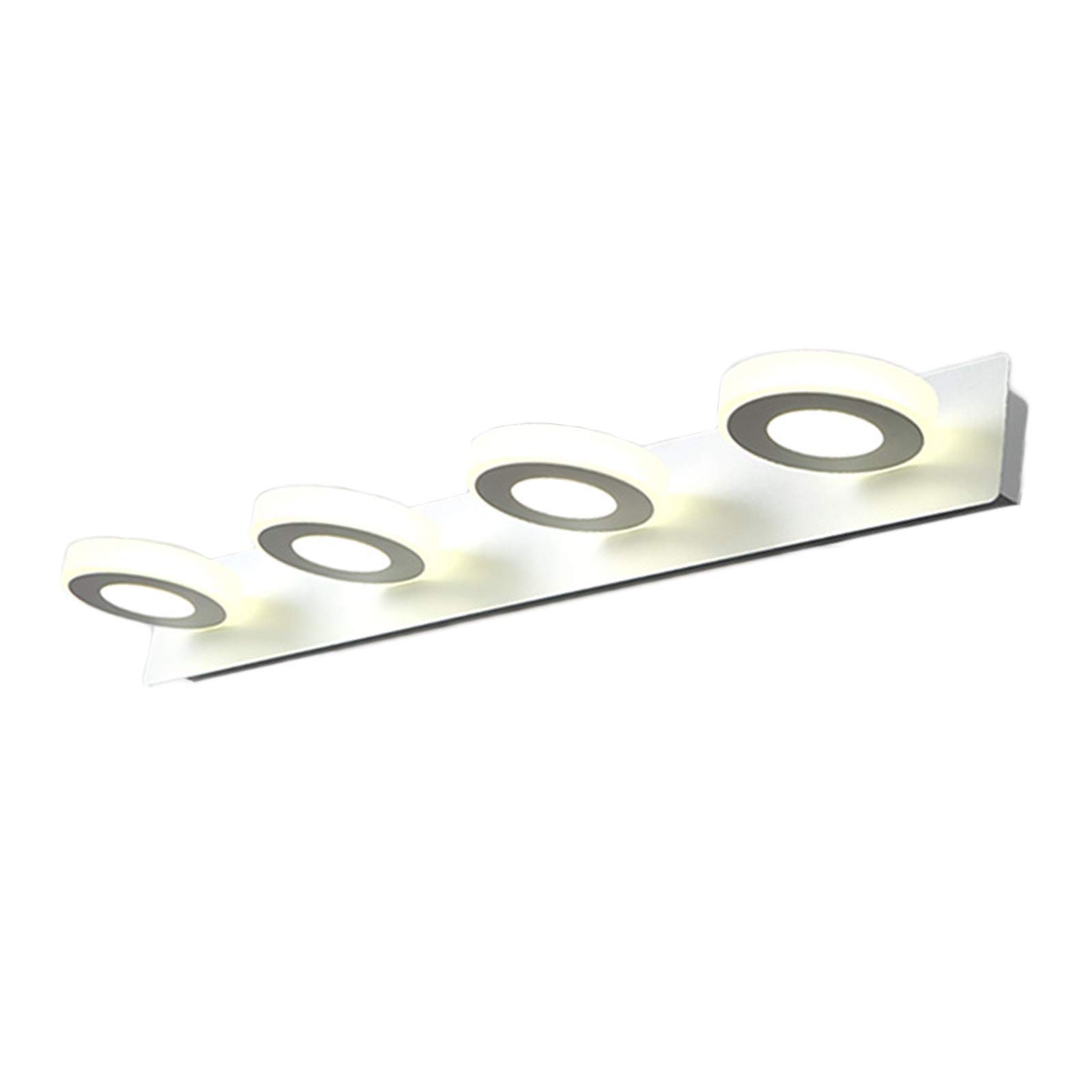 Luz frontal cromada para espejo de baño, iluminación LED sobre espejo con pantalla acrílica giratoria, luces modernas para gabinete de espejo para baño, hotel, restaurante, blanco frío de 6000 K