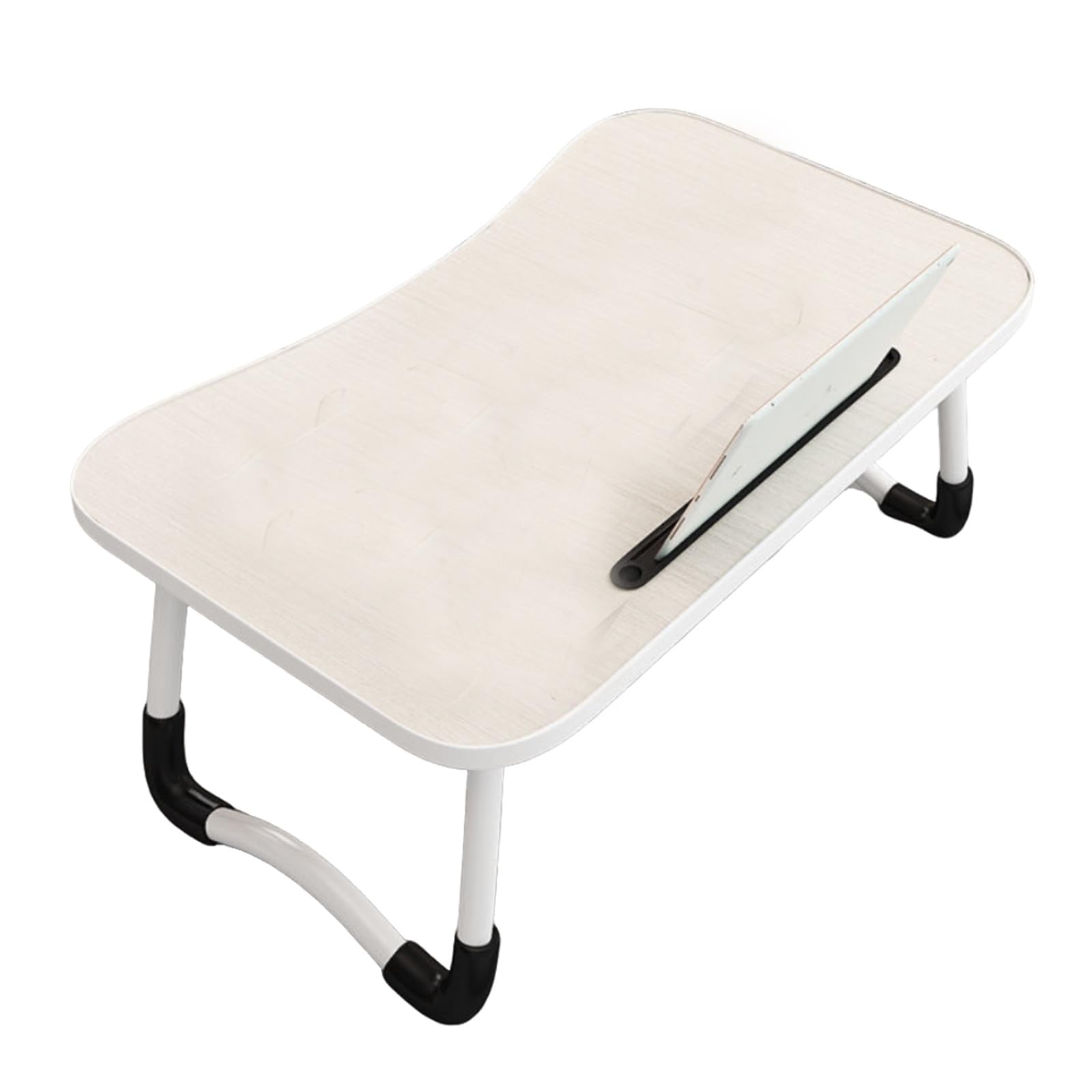 Plateau de lit portable pliable pour ordinateur portable en érable blanc pour lecture, écriture et petit déjeuner au lit Idéal pour canapé, bureau à domicile et étude