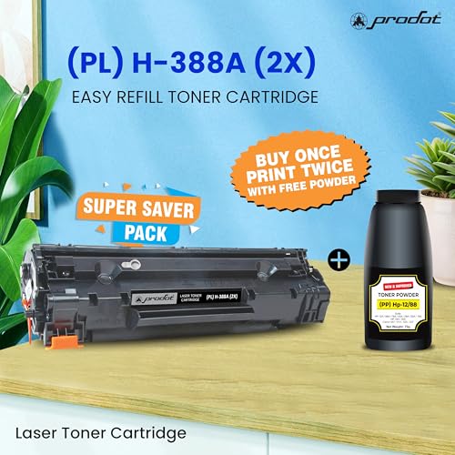 Image of ProDot 88A Toner Cartridge Easy Refill Combo Pack (1 Cartridge + 88A Toner Powder-70g) I Replaces HP CC388A Compatible with HP LaserJet P1007 /P1008 /P1106 /P1108 /M1136 MFP /1213nf MFP /1216n