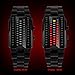 Gets Mens Binary Watches Matrix LED Sport Watch Fashion Stainless Steel Design Military Watches (Black)