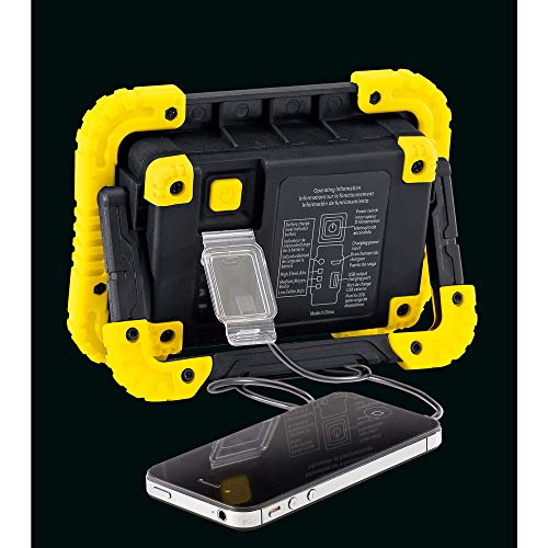 Lampe de travail LED COB Draper 87737 rechargeable jaune pour chantier