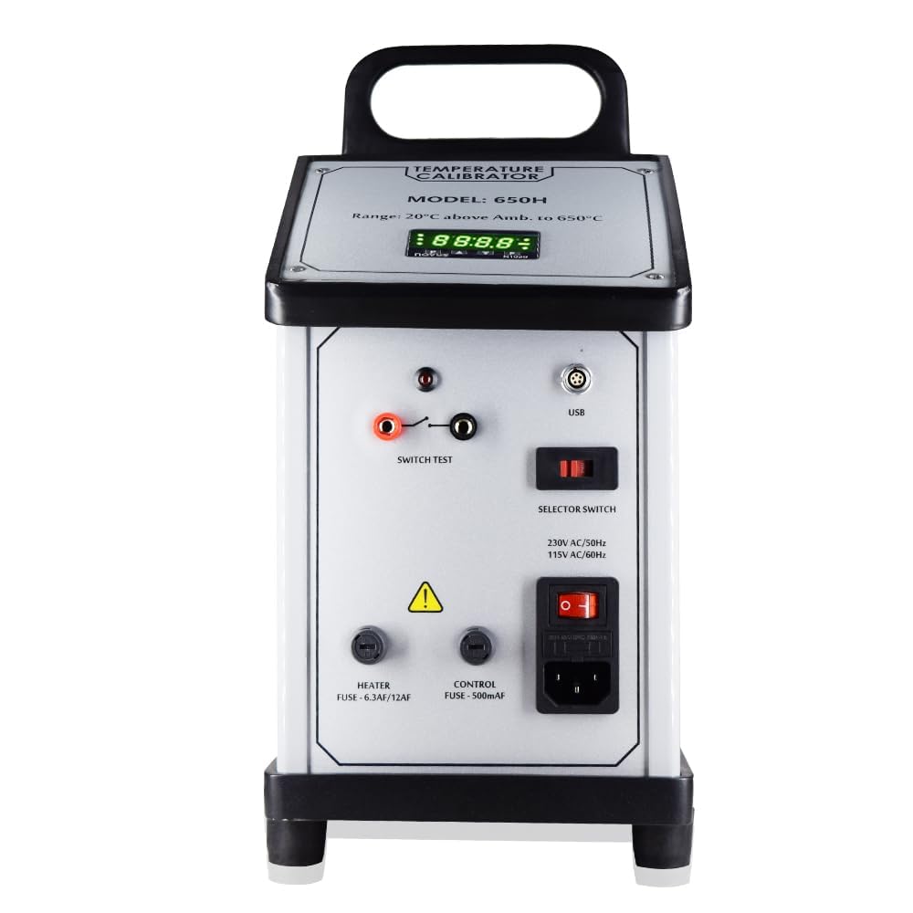 Calibrador de temperatura de bloque seco (rango: ambiente a 350 °C) con termopares (T, J, K, N, R, S) para laboratorios de calibración, divisiones farmacéuticas Modelo: AI-DBC-01