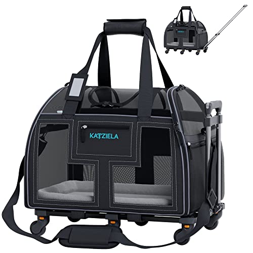 Airline Compliant Pet Carrier - Rolling Portable Travel Carry Crate