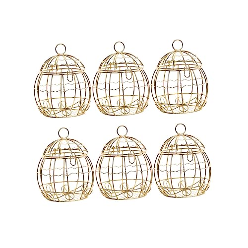 HONITANO 12 pièces Boîte Dragées Cage Oiseaux Doré Contenant Creux pour Mariage et Décorations...